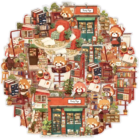 Cute Red Panda Waterproof Stickers DIY Journal Scrapbooking Decals Decorative Stationery Supplies For Kids Students