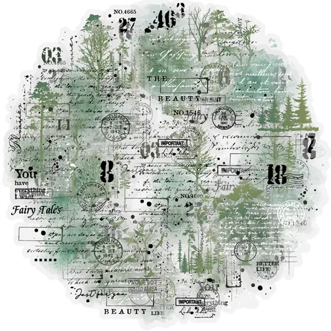Adesivi PET con Slogan in Inglese Verde Bianco Vintage Retrò Botanico Diario Scrapbooking DIY Adesivi Decorativi