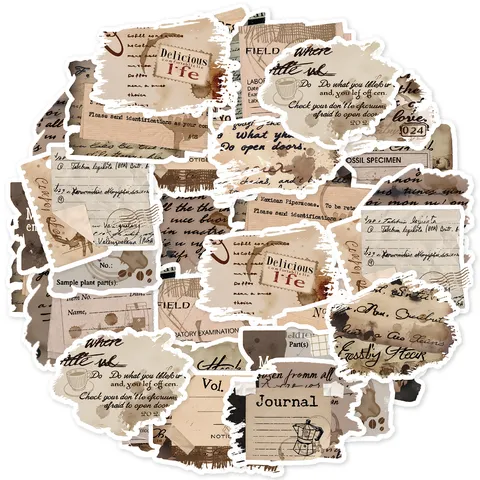 Vintage Retro Newspaper Journal Stickers Waterproof Decorative DIY Craft Material Scrapbooking Paper Supplies
