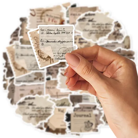 Vintage Retro Newspaper Journal Stickers Waterproof Decorative DIY Craft Material Scrapbooking Paper Supplies