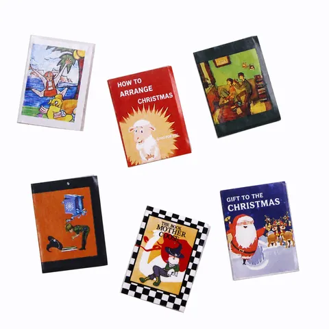 Modello di Libri in Miniatura per Casa delle Bambole Studio Decorazione BJD Gioco di Ruolo Cibo Fumetto Piccolo Libro Rivista Giocattolo