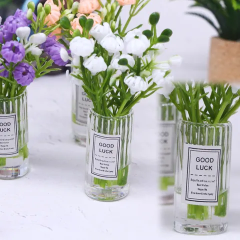 Dollhouse Miniature Simulation Flower Vase Potted Plant Micro Landscape Desktop Home Decoration Accessories