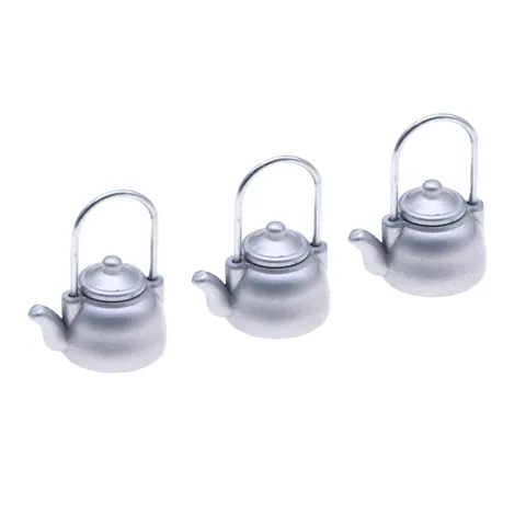 Poppenhuis Miniatuur Vintage Waterkoker Model Keuken Gereedschap Speelgoed Accessoire