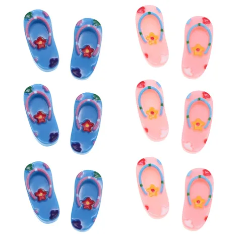 Dollhouse Miniature Resin Flip Flops Beach Sandal Accessories Micro Landscape Toy