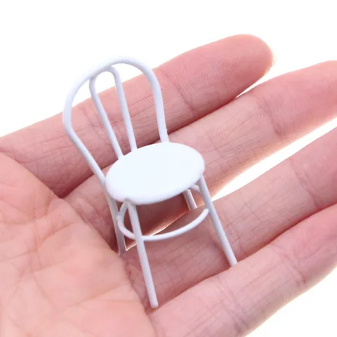 Dollhouse Miniature Simulation Iron Back Chair BJD Doll House Furniture Scene Prop Model Home Decor Accessories