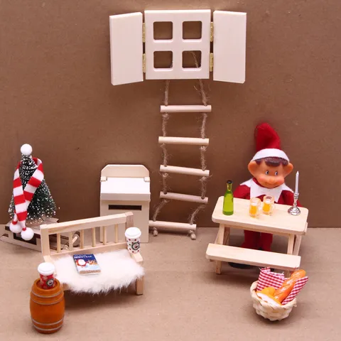 Modèle de Fenêtre à Charnière en Bois Miniature pour Maison de Poupée Accessoires de Photographie
