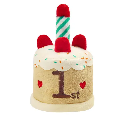 Giocattolo in Peluche Torta di Compleanno per Animali Domestici Cucciolo Gattino Giocattolo Interattivo con Candela