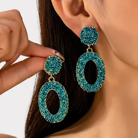 Boucles d'Oreilles Pendantes Rétro Exagérées Texturées Creuses Géométriques Ovales Cœur en Alliage de Zinc Boucles d'Oreilles de Personnalité pour Femmes Bijoux de Mode