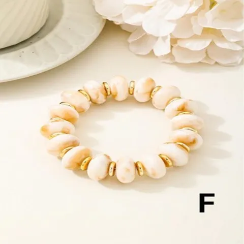 Bracelet Élastique Perlé Coloré de Style Dopamine Vintage pour Femmes Nouveau Style Chinois Bracelet de Perles en Résine de Cœur Bijoux de Main