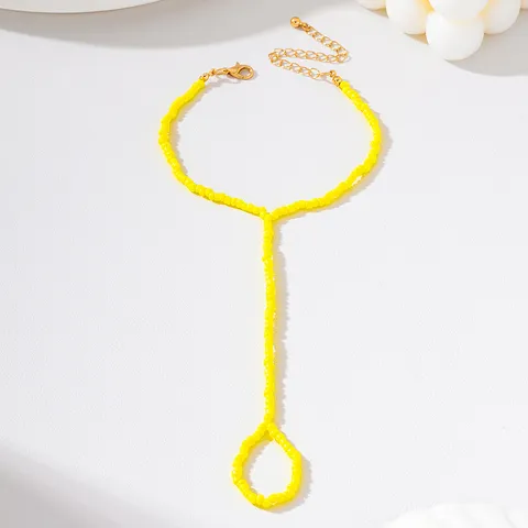 Böhmisch Bunt Perlen Blume Fußkettchen Mit Zehenring Für Damen Strand Urlaub Handgefertigter Fußschmuck