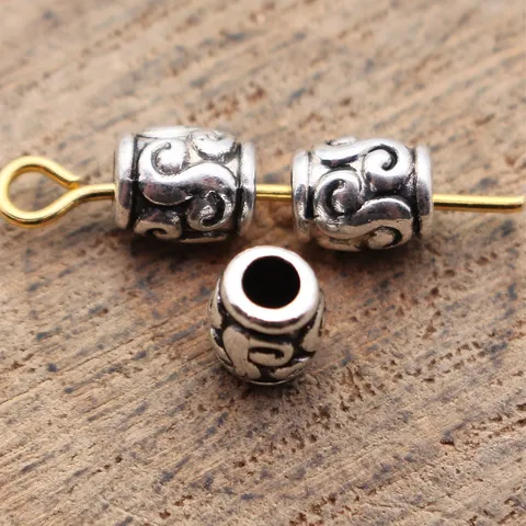 Perles d'Espacement Motif S en Alliage de Zinc Vintage Argent Antique Électroplaqué Accessoires de Bijoux DIY