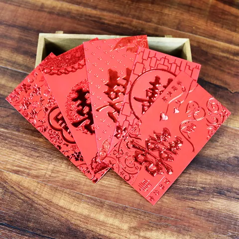 Traditional Chinese Wedding Red Envelopes Gold Stamping Double Xi Pearl Paper Lucky Money Envelopes Boxed Celebration Gift