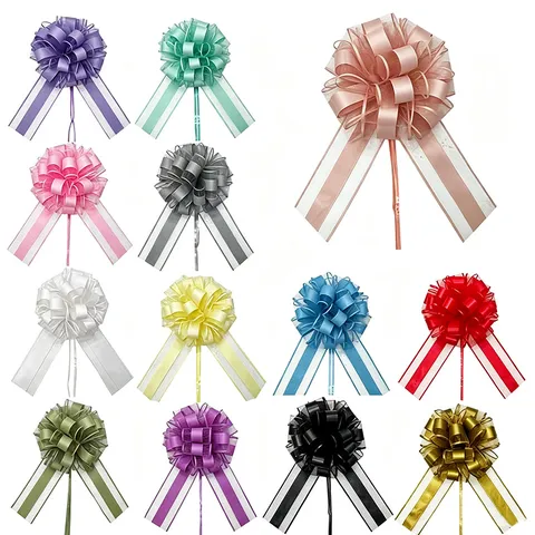 Large Christmas Gift Bow 3D Stereoscopic Pull Flower Macaron Colors For Wedding Birthday Party Wrap Gift Box Decoration