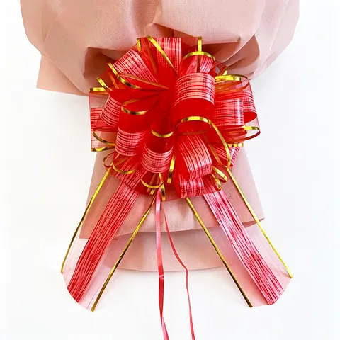 Christmas Pull Flower Ribbon Tree Texture 3D Ball Bow For Wedding Car Decoration Gift Wrapping Holiday Party Venue Decor