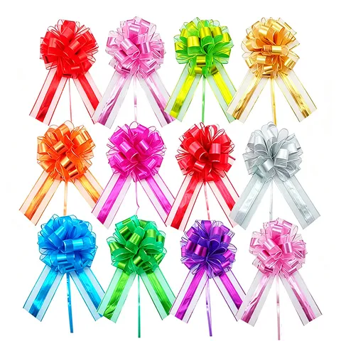 Large Christmas Pull Bows Matte Metallic 3D Ball Flower For Gift Wrapping Decoration Wedding Party Festive Supplies
