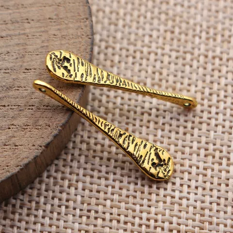Colgantes de Lágrima Larga de Aleación Martillada Vintage Accesorios de Joyería DIY Amuletos de Gota de Agua Para Hacer Pendientes y Collares Artesanales Mujer Oro Antiguo