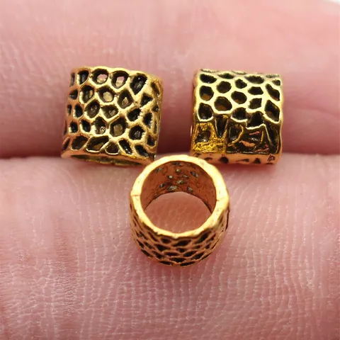 Vintage Zinc Alloy Hollow Mesh Dreadlock Beads Retro Network Tube Spacing Beads For DIY Jewelry Making Hair Braiding Accessories