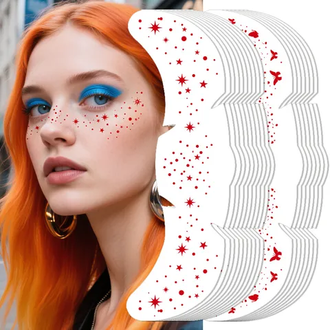 Pegatinas de Tatuaje Facial de Transferencia de Agua Estampado en Caliente Mariposa Estrella Temporal Impermeable Maquillaje Fiesta Arte Corporal