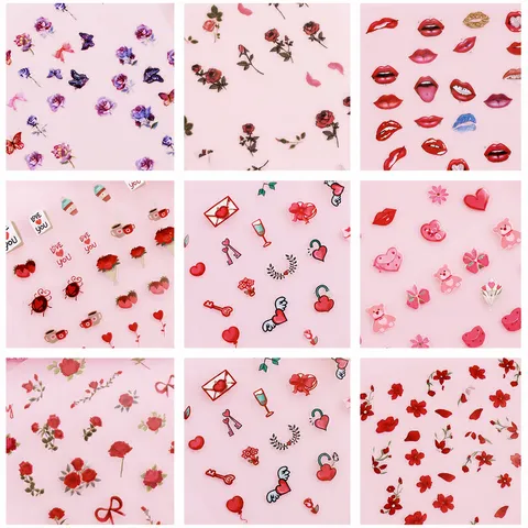 Waterproof Cartoon Cute Creative Valentine Day Stickers PVC Hand Ledger Decals For Children Drawing Book DIY Decoration