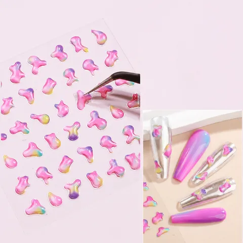 Cartoon Creative Stickers Cute 5D Stereoscopic Jelly Soft Glue Relief DIY Graffiti Hand Ledger Self Adhesive Stickers