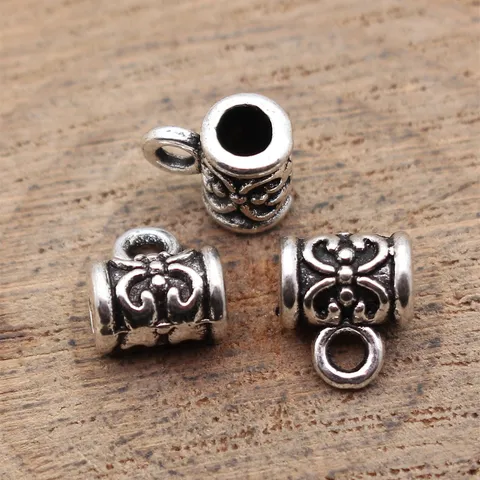 Conector de Fianza Grabado Plata Antigua Aleación de Zinc Vintage Percha Floral Accesorios Joyería para DIY Collar Pulsera