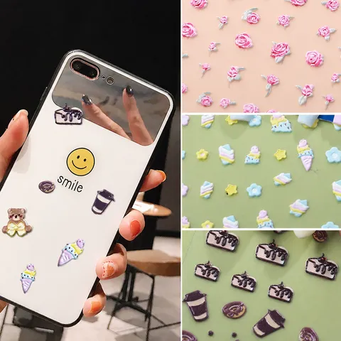 5D Adhesivos Decorativos DIY Creativos de Animales Lindos Frutas Conejo para Funda de Teléfono Papelería