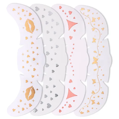 Pegatinas de Cara de Pecas de Estampado de Oro y Plata Transferencia de Agua Tatuaje Temporal Maquillage Fiesta Calcomanías Decorativas