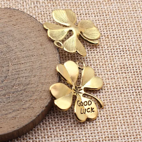 Viel Glück Vierblättriges Kleeblatt Anhänger Zinklegierung Charm Für DIY Schmuckherstellung Armband Halskette Handwerk