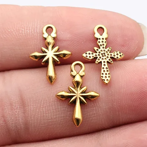 Colgantes de Cruz de Estrella de Aleación de Zinc Retro Dijes Starburst para Creación de Joyas DIY Collar Pulsera Accesorios