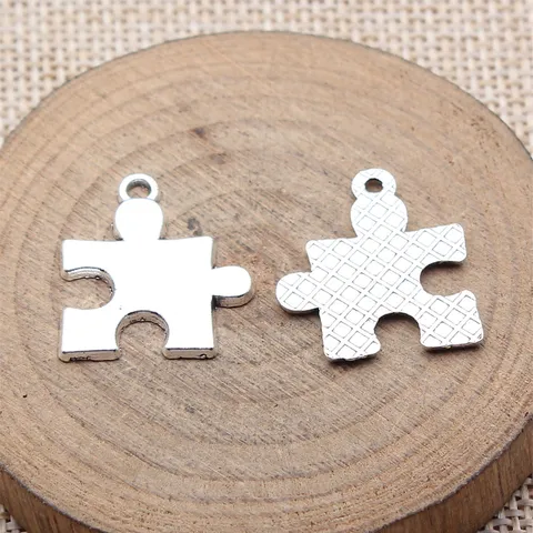 Vintage Zinklegierung Puzzleteil Anhänger Für DIY Halskette Armband Herstellung Antik Silber Bronze Metall Anhänger