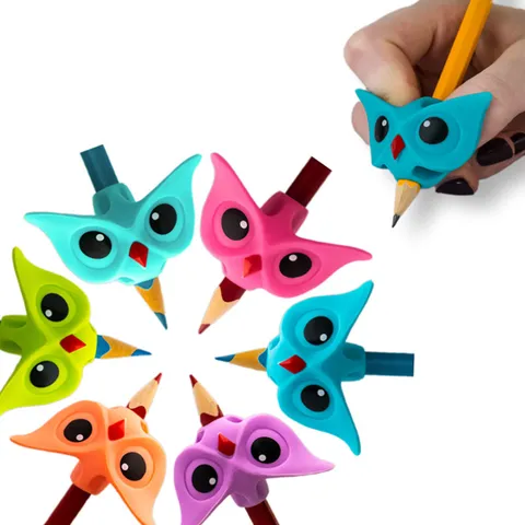 Kids Silicone Pen Grip Corrector Colored Pencils Drawing Tool Kit Cute Animal Design Writing Posture Correction Stationery