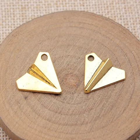 Vintage Aleación de Zinc Avión de Papel Charms Colgantes Retro Metal Avión Formas Para Creación de Joyería DIY Pulseras Collares