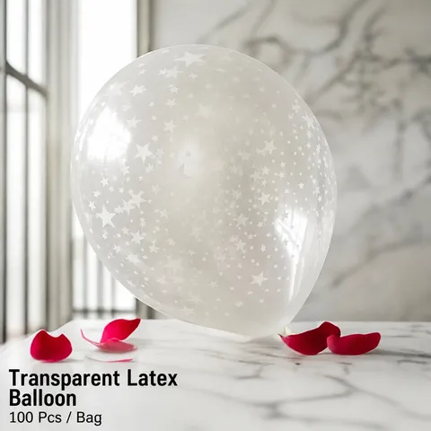 12 Zoll Transparent Latexballons Mit Fünfzackigem Sternendruck Sternenhimmel Ballons Für Hochzeit Party Dekoration Event Zubehör