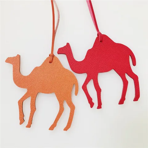 Handmade Genuine Cowhide Leather Camel Bag Charm Animal Pendant For Women Handbag Accessories Fashion Leather Keychain Decoration