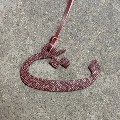 Genuine Leather Arabic Letter Bag Charm Pendant For Women Handbag Accessories Cowhide Alphabet Bag Decoration Keychain