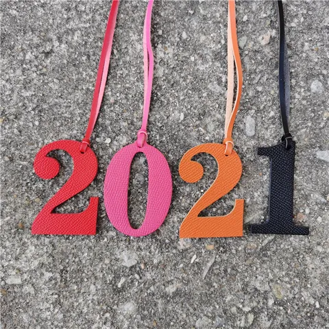 Genuine Leather Number 1 Bag Charm Lucky Number DIY Ornament for Handbags Backpacks Fashion Leather Keychain Accessory