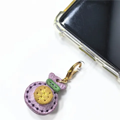 Handmade Genuine Leather Lucky Bag Keychain Retro Chinese Style Keyring Bag Charm Car Pendant Hanging Ornament For Keys