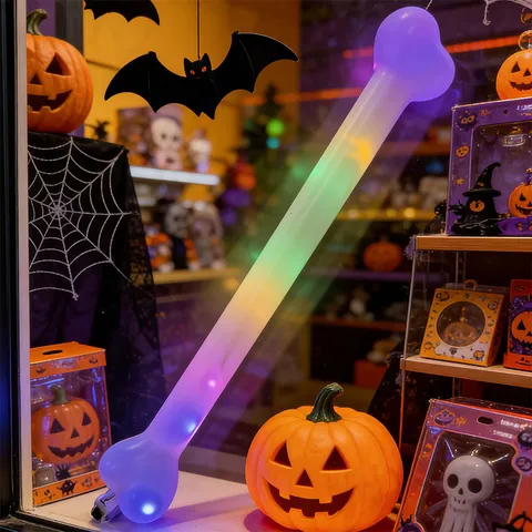 Halloween Leuchtender Knochen LED Licht Party Deko Requisite Kürbis Fledermaus Szene Layout Ornament Knochen Haustier Spielzeug