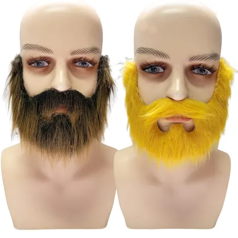 Barba Finta Realistica Baffi di Simulazione Oggetto di Scena del Costume Baffi a Pieno Facciale per Accessori per Feste di Cosplay di Halloween