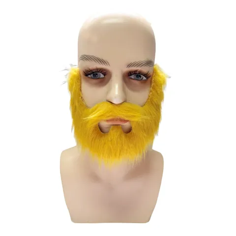 Barba Finta Realistica Baffi di Simulazione Oggetto di Scena del Costume Baffi a Pieno Facciale per Accessori per Feste di Cosplay di Halloween