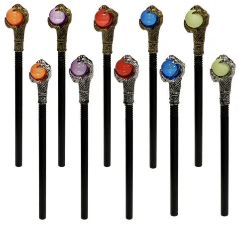 Halloween Magic Wand Eagle Claw Scepter Prop Colorful Crystal Ball Plastic Claw Staff For Party Cosplay Costume Accessory Fantasy Wand