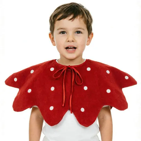 Kids Mushroom Hat And Spotted Cloak Costume Set For Halloween Christmas Party Cosplay Gnome Mushroom Outfit Dress Up Accessory