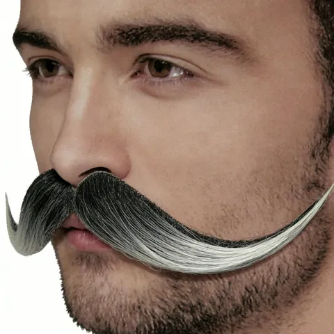 Baffi Finti Realistici per Festa di Halloween Divertenti Baffi a Manubrio Extra Grandi Barba Finita Curva per Carnevale Adulti