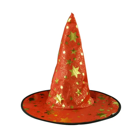 Halloween Wizard Hat Witch Hat Pointed Star Pattern Magic Party Decoration Props For Adults Kids Masquerade Cosplay Headwear