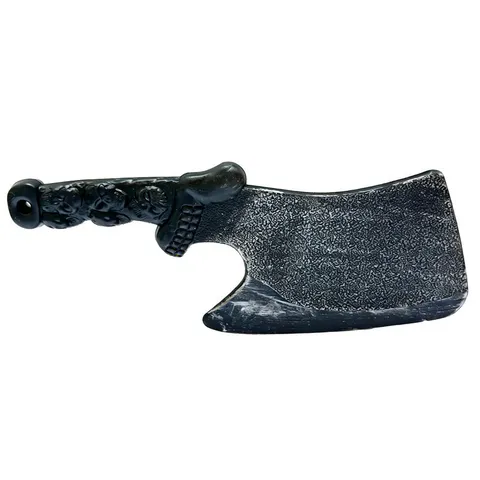 Halloween Horror Simulation Plastic Axe Prop Skull Handle Black Distressed Cleaver Weapon For Cosplay Party Decoration Supplies