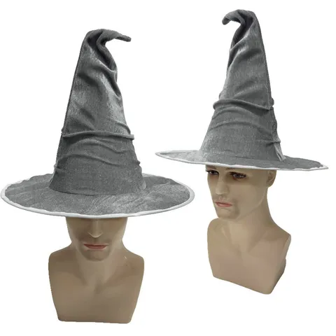 Halloween Velvet Ruched Pointed Wizard Hat Witch Hat For Adults Masquerade Party Performance Costume Accessory Headwear