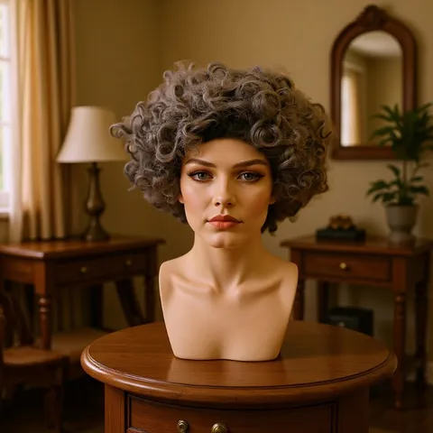 Short Curly Gray White Human Hair Wig For Women Easter COS Party Explosion Hair Wig 4x4 Lace Front Wig Dress Up Hairpiece