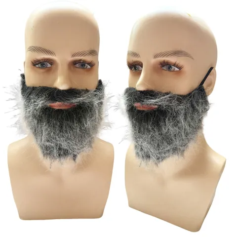 Realistic Fake Beard Circular Costume Mustache Costume Prop Synthetic Fiber Facial Hair For Halloween Christmas Costume Party Play