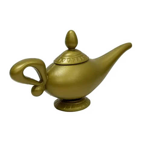 Halloween Party Decoration Props Aladdin Magic Lamp Gold Plastic Lamp Toy For Stage Performance Cosplay Ornament