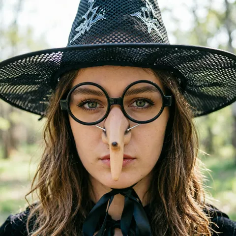 Halloween Witch Costume Prop Funny Long Nose Glasses Masquerade Party Prank Accessories For Carnival Dress Up Festive Supplies